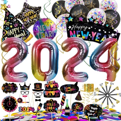 Syoulin-silvester deko 2025 XXL dekoration set-57pcs , happy new year,folienballons,fotorequisiten,konfetti,ballons，Syoulin wünscht Ihnen ein frohes neues Jahr von Syoulin