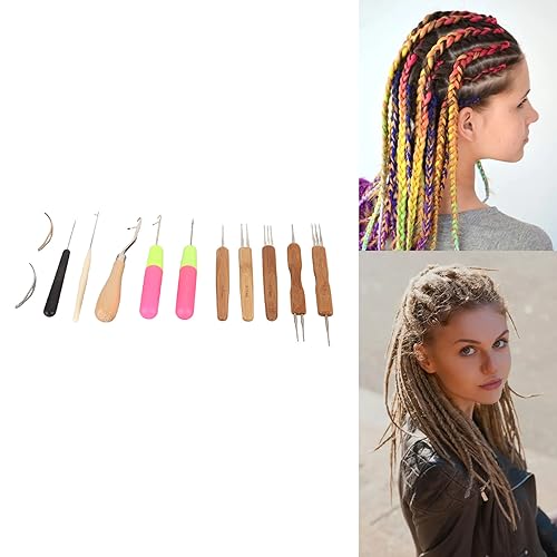 Dreadlocks Häkelnadel, 12-teiliges Dreadlocks-Werkzeug-Set, Mehrzweck, hohe Zähigkeit, Knüpfnadel, Häkelnadel, Dreadlocks, Häkelnadel, Häkelnadel, Werkzeug von Syrisora