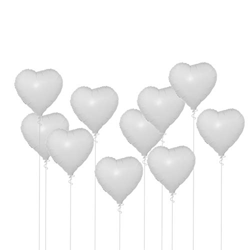 Herz Folie Mylar Luftballons, Helium Ballo Aluminium Folie Ballon Silber Ballon Dekoration, 10 Stück 18 Herz Aluminium Folien Luftballons Party Hochzeit Geburtstags Dekor von Syrisora