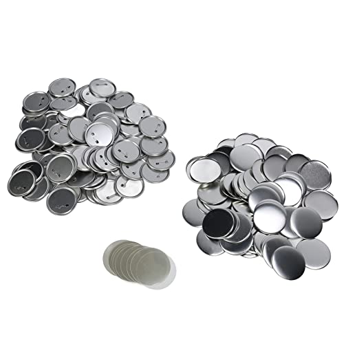 Syrisora 100 Sets Blanko-Knöpfe, Abzeichenteile-Set, DIY für Knopfherstellung, Maschine, Rostschutz, Knopfhersteller, Zubehör zum Basteln (58 mm) von Syrisora