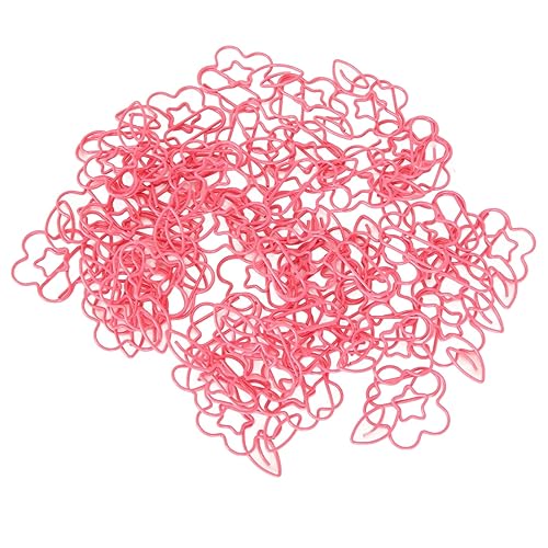 Syrisora 90 Stück Metall-Büroklammern, kreativ niedliche Büroklammern, kleine tragbare Büroklammern für Studenten, Bürobedarf, Schreibwaren (Rosa) von Syrisora