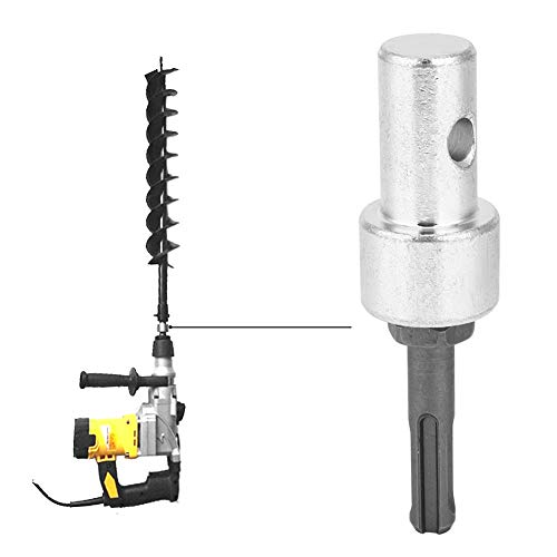 Syrisora Adapter für Elektrobohrer, Bohrer-Adapter für Elektrobohrer, Erdbohrer, Arbor, runder Schaft, 2 Löcher, 2 Schlitze von Syrisora