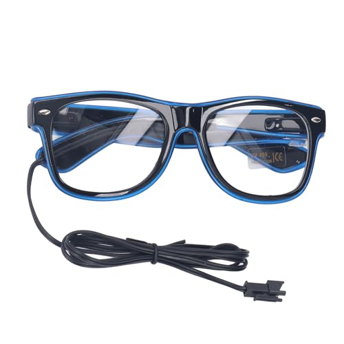 Syrisora LED-Brille, PVC-Soundsteuerung, batteriebetrieben, futuristische Leuchtbrille, Partyzubehör für Erwachsene, Teenager, Kinder (Königsblau) von Syrisora