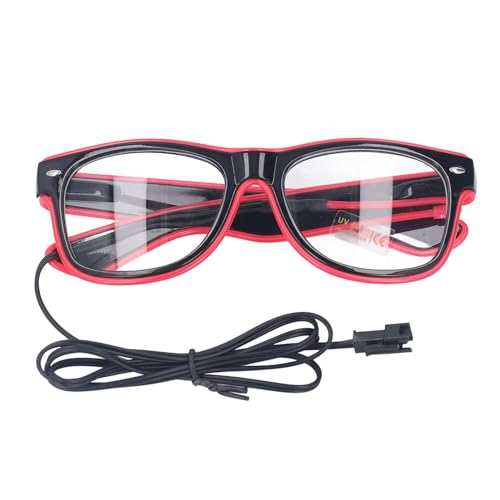 Syrisora LED-Brille, PVC-Soundsteuerung, batteriebetrieben, futuristische Leuchtbrille, Partyzubehör für Erwachsene, Teenager, Kinder (Roseate) von Syrisora