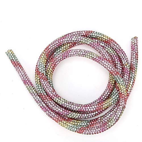 Syrisora Strass-Schlauchband zum Basteln, Nähen, Hochzeitskleid, Kostüm, Dekoration, Zubehör (Regenbogenfarbe Nr. 2) von Syrisora