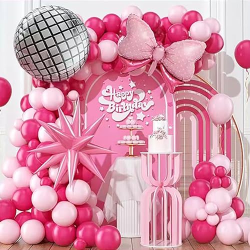 Syunyin Luftballon Girlande Rosa, 107 Stück Luftballons Folienballon Hot Pinke Ballon Girlande Ballonbogen Helium Ballons Ballongirlande für Geburtstag Party Deko Geburtstagsdeko Mädchen von Syunyin