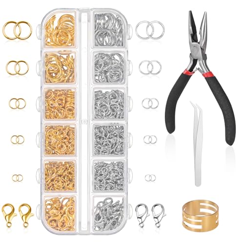 Szaboviktoria 1443 Stück Kettenanhänger,Jewelry Making Kit,Biegeringe,Schmuckherstellung Zubehör,Ketten Verschlüsse,Schmuckzubehör zur Reparatur von Halsketten von Szaboviktoria