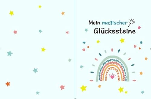 12er Glückssteine für Kinder, Kindergeburtstag Mitgebsel mit Edelsteine Jutesäckchen und Magische Steine Kärtchen, Give Away für Taufe Kommunion Hochzeit oder Wichtelgeschenk, Glücksbringer Kinder (D) von Szhhrxi