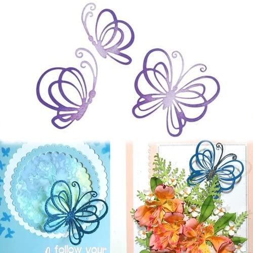 3 Stück/Set Schmetterlinge Metall Stanzformen, Hochzeit Frühling Blume Schmetterling Einladung Karte Stanzformen Schablonen DIY Scrapbooking Dekorative Prägepapier Scrapbooking Kartenherstellung von Sznilindm