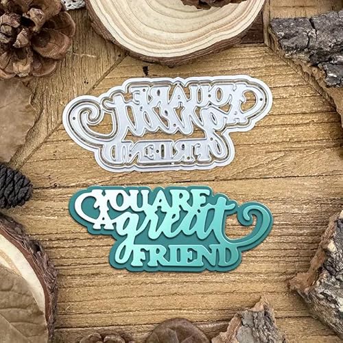 Metall-Stanzformen mit Aufschrift "You're A Great Friend", Frühlings-Sonnenblumen-Rahmen, Blätter, Stanzschablonen für Bastelarbeiten, Scrapbooking, Alben, Prägepapier-Stanzformen für von Sznilindm