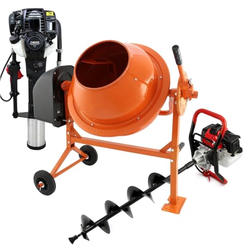 T-Mech 52 cc Erdbohrer 115 cm 8,6 kg Betonmischer 70 l und Post Driver 37,7 cc - Gartenarbeit, Bau, Renovierung zu Hause von T-Mech