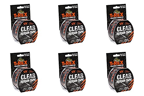 T Rex Tape Ferociously Strong Clear Repair Klebeband, 48 mm x 8,2 m, 6 Stück von T Rex Tape