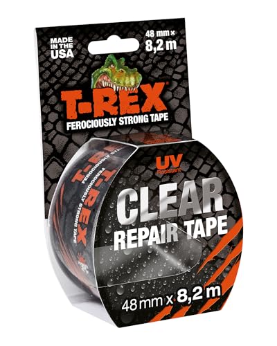 T-Rex 820-48 Klebeband Transparent – Flexibles Panzertape für unsichtbare Reparaturen & Fixierungen – Wetterfest & Vielseitig – 48mm x 8,2m von T-Rex