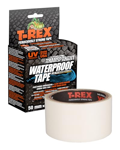 T-Rex Waterproof Klebeband Transparent – Wasserdichtes Panzerband – Ideales Abdichtband für Pools & Outdoor – UV- & hitzebeständig - 50mm x 1,5m von T-Rex