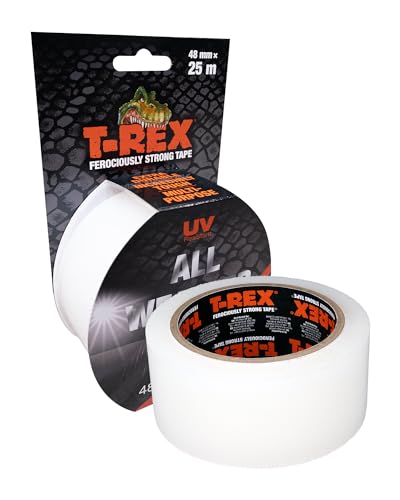 T-Rex 823-00 All Weather Tape – Transparentes Klebeband für Unauffällige Reparaturen im Innen- & Außenbereich – Wetterfest & Vielseitig – 48mm x 25m von T-Rex
