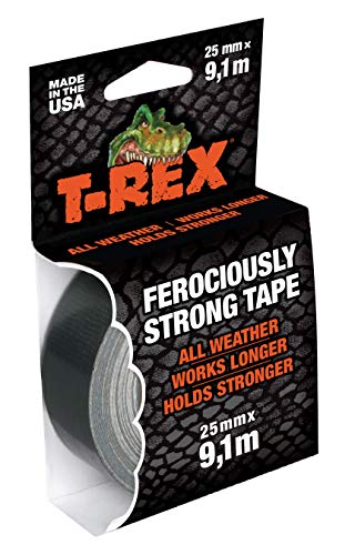 T-Rex Tape 821-25 Gewebeband – Extrem starkes Panzertape – Wasserdichtes Reparaturband für innen & außen – Klebeband zum Reparieren & Befestigen – 25mm x 9,10m von T-Rex