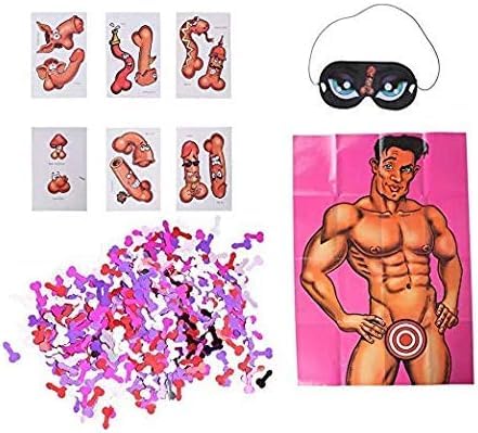 1 Packung Junk On The Hunk Night Out Geburtstagsparty-Gastgeschenk Brautpartys und 1 Packung mehrfarbiges Konfetti-Lieferanten-Set X6 von T SOLEIL LESS IS MORE