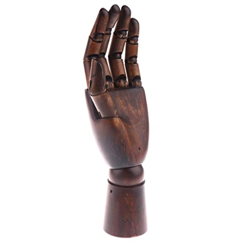 T TOOYFUL Gliederhand - Modellhand aus Holz - Flexible Linke Holzhand - ideales Mannequin Modell zum Zeichnen - Kupferfarbe von TOOYFUL