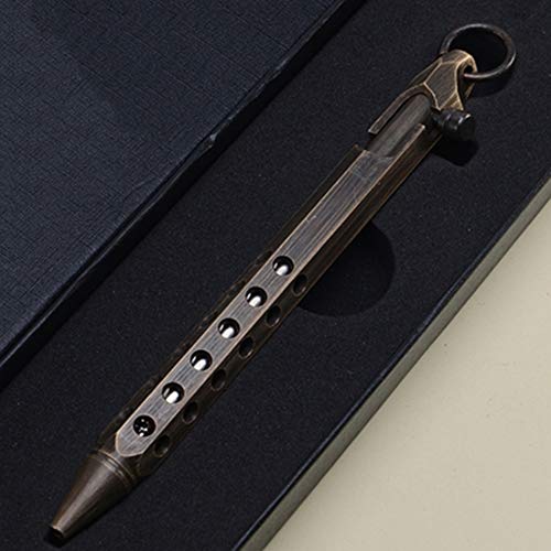 0.5 mm Messing Unterschrift Stift, Retro Stil Anti Rutsch Kugelschreiber Tragbare Zarte Vintage Kugelschreiber Executive Pens für Business Signatur und Sammlung (Vintage Schwarz) von tooloflife