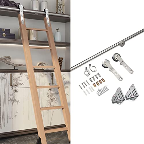 2m bis 4m Schiebetür Hardware-Set mit Rollen (ohne Leiter) aus Edelstahl für Haus/Innen/Loft (366 cm Schienenkit) von T7anpmmazz