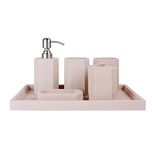 seifenspender 6 stück natürlicher sandstein modern stil badezimmer zubehör set badezimmer dispenser emulsion set badezimmer zubehör seifenspender bank seifenspender seifenspender für von T7anpmmazz