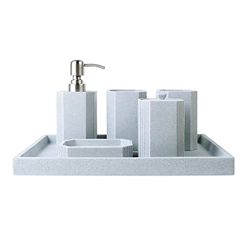 seifenspender 6 stück natürlicher sandstein modern stil badezimmer zubehör set badezimmer dispenser emulsion set badezimmer zubehör seifenspender bank seifenspender seifenspender für von T7anpmmazz