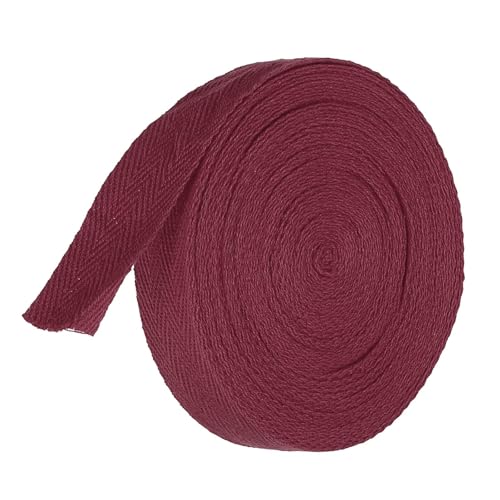 TA-VIGOR Baumwoll-Twillband, 20 mm, 9,1 m, Schrägband, Wimpelband, weiches natürliches Fischgrätenmuster, Gurtband, Rolle zum Nähen, Schneidern, Geschenkverpacken, Basteln, Burgunderrot TA-VIGOR Baumwoll-Twillband, 20 mm, 9,1 m, Schrägband, Wimpelband, weiches natürliches Fischgrätenmuster, Gurtband, Rolle zum Nähen, Schneidern, Geschenkverpacken, Basteln, Burgunderrot von TA-VIGOR