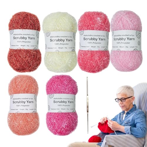 TABSIRAH Scrubby-Garn – Schrubbgarn für Geschirrtücher – 100 % Polyester, verschiedene Farben, Häkeln, Weben, Schrubby-Polyester, stabil für Geschirrtücher von TABSIRAH