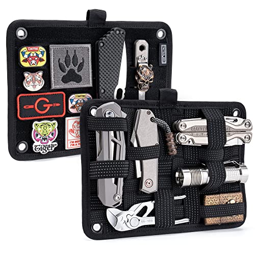 TACTICAL GEEK TCM EDC Organizer Board, Rucksack Anti-Rutsch Elastisches Gewebtes Board für Reiseausrüstung, Elastisches Gitterorganizer für Elektronikzubehör Reisekabel Ladegeräte und Mehr, Schwarz von TACTICAL GEEK