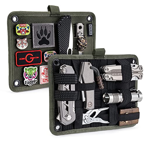 TACTICAL GEEK TCM EDC Organizer Board, Rucksack Anti-Rutsch Elastisches Gewebtes Board für Reiseausrüstung, Elastisches Gitterorganizer für Elektronikzubehör Reisekabel Ladegeräte und Mehr, Grün von TACTICAL GEEK