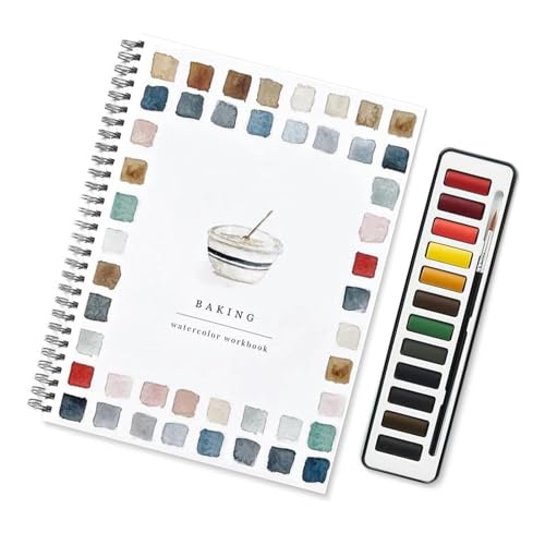 Tadayim Aquarell Workbook Set, Anfänger-freundliche Vögel Aquarell-Arbeitsmappen für Erwachsene, 12 Farben Aquarellfarbe mit Pinsel für Kinder von TADAYIM