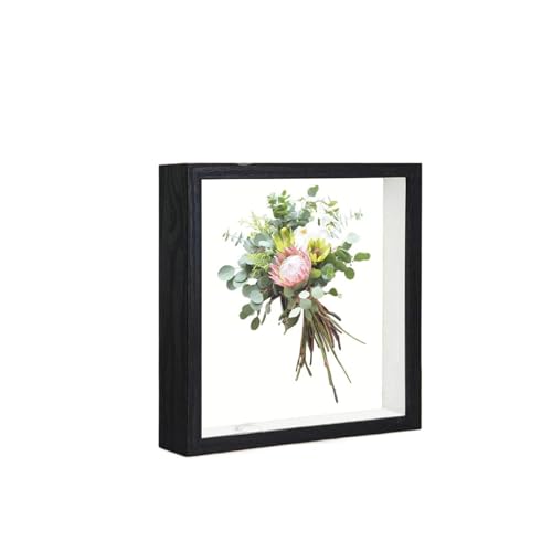 TAFHCI Fotorahmen 2 Stück Bilderrahmen for getrocknete Blumen, Holz-Schattenbox, Bilderrahmen, getrocknete Blumen-Display-Rahmen for Fotos Für Die Heimdekoration(Black) von TAFHCI