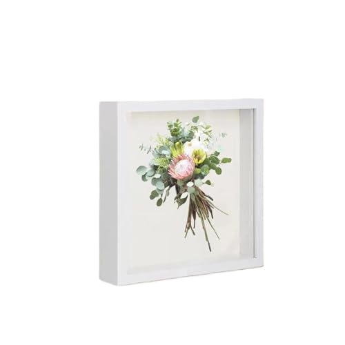 TAFHCI Fotorahmen 2 Stück Bilderrahmen for getrocknete Blumen, Holz-Schattenbox, Bilderrahmen, getrocknete Blumen-Display-Rahmen for Fotos Für Die Heimdekoration(White) von TAFHCI