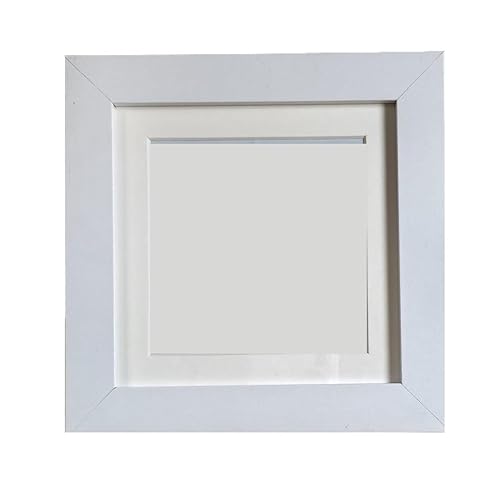 TAFHCI Fotorahmen 4 Stück quadratischer Holz-Fotorahmen, Ölpastell-Bilderrahmen, Fotodekoration, Tisch-Gedenkfeier Für Die Heimdekoration(White,4inches 10x10cm) von TAFHCI