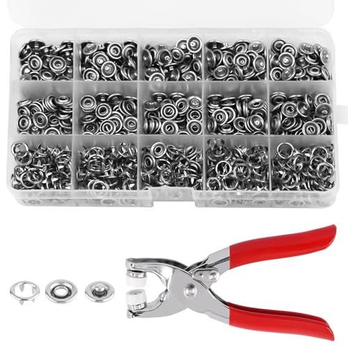 TAIANJI Druckknopf Set mit Zange 200 Stück, Druckknöpfe Metall mit Druckknopfzange Ohne Nähen Druckknopf Set, Button Druckknöpfe für Basteln Sewing Kinderbekleidung DIY Craft von TAIANJI