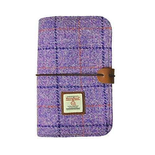 Harris Tweed A6-Notizbuch, 6 Ringe, Wollstoff, weicher Einband, nachfüllbar, A6-Ordner, 80 Seiten für A6-Nachfüllpapier und A6-Planer-Einsätze, Notizbücher zum Schreiben, A6-Größe, 80 Seiten (lila) von TAILORMAP