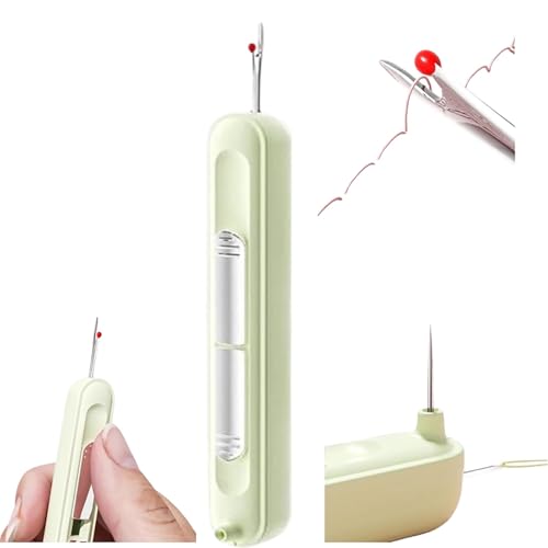 TAITUS 2-in-1-Nadeleinfädler und Nahttrenner, Nähset für Quiltzubehör, Upgrade-Plug-in-Nadeleinfädler, dehnbarer Nadeleinfädler, Nadeleinfädlerwerkzeug zum Nähen, Sticken, Stichentfernung (Green,1PC) von TAITUS