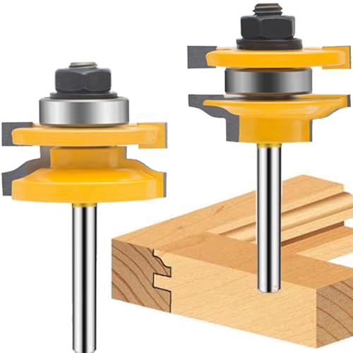 TAIWAIN Pack Router Bits Panel Cabinet Door Rail and Styles 1/4 Inch Wood Milling Tool Set, Cabinet Door Groove Tongue Cutter Tool for Woodworking (DH-F01) von TAIWAIN-BRAND