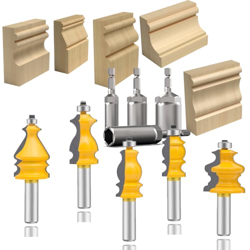 TATAIWAIN 1/2-Zoll-Schaft 3 Bit Erhöhte Platte Schrank Tür Router Bit Set Rückschneider Panel Bits Tür Schrank Schublade Fräser Fräser Holz CNC Fräswerkzeug für Holzbearbeitung (SHAPE1) von TAIWAIN-BRAND