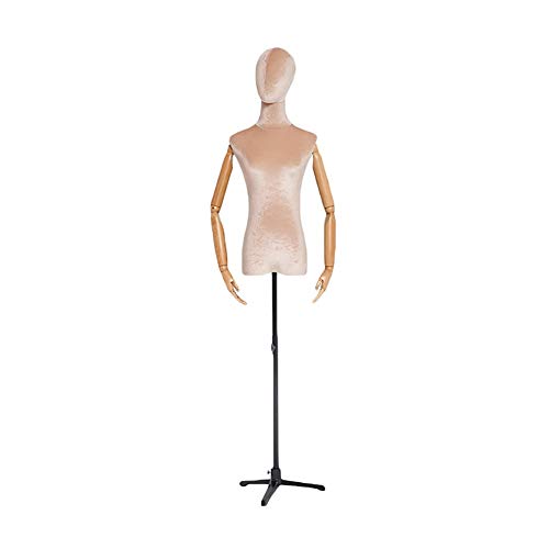 Schaufensterpuppe, weiblich, Mehrfarbig, Dummy-Modell, Puppen, Torso, Schaufenster, Körperbüsten, Kleidung, Schneiderpuppe, Schmuckdisplay, höhenverstellbar (Beige A) von TAIYUESHAN