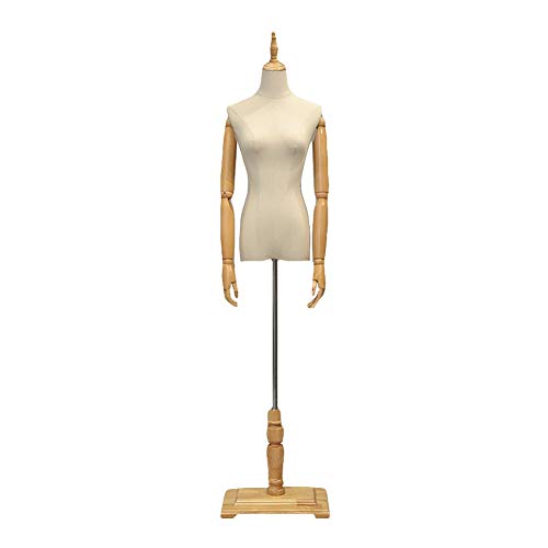 Schaufensterpuppe, weibliche Puppen, Torso, Dummy-Modell, Schaufenster, Körperbüsten, Schneiderpuppe, Kleidung, Schmuckdisplay, höhenverstellbar (Holz S) von TAIYUESHAN