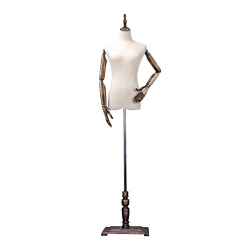 Schaufensterpuppe, weibliche Puppen, Torso, Schneiderpuppe, Schaufenster, Körperbüsten, Dummy-Modell, Kleidungs- und Schmuckdisplay, höhenverstellbar (Braun M) von TAIYUESHAN