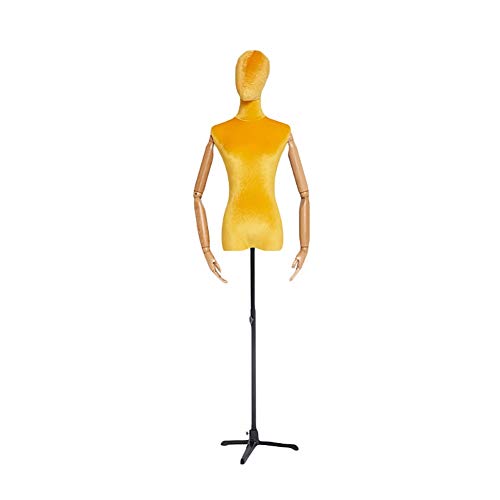 Schaufensterpuppe weiblich, Mehrfarbig, Dummy-Modell, Puppen, Torso, Schaufenster, Körperbüsten, Kleidung, Schneiderpuppe, Schmuckdisplay, höhenverstellbar (gelb A) von TAIYUESHAN