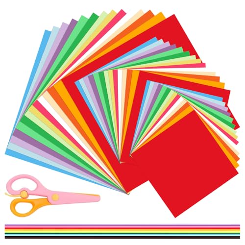 TAIZER Bastelpapier Buntes Papier Sternpapierstreifen Buntpapierset für Diy Origami Sterne Origamipapier Faltpapier Quadratisch Tonpapier Doppelseitig Glücksstern Papierstreifen für DIY Handwerk von TAIZER