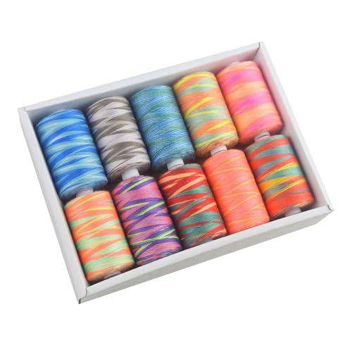 TAKOXIA 10 x farbiges Nähgarn, Polyester-Nähgarn, Stickgarn für Handnähmaschinen von TAKOXIA