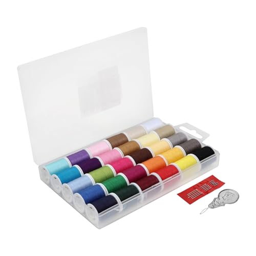 TAKOXIA 30 x farbiges Nähgarn, Polyester-Stickgarn für Handnähen, Nähmaschinen, Nadeleinfädler von TAKOXIA