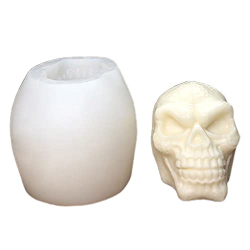 TAKOXIA 3D-Silikonform mit Totenkopf-Motiv, für Halloween, selbstgemachte Kerzen, Seife, Ton von TAKOXIA