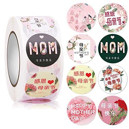 TAKOXIA 500 Stück Happy Mothers Day Etiketten Aufkleber Floral Seals Aufkleber von TAKOXIA