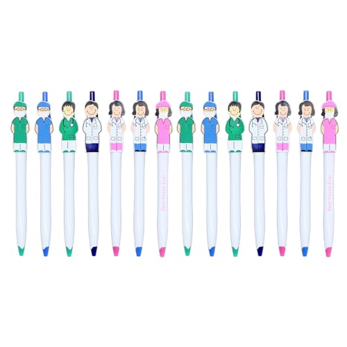 TAKOXIA Kugelschreiber, 14 Stück, einziehbarer Kugelschreiber, Arzt, Krankenschwester, Büro, Schreibstift, glattes Schreiben, Bürobedarf für Krankenhaus von TAKOXIA
