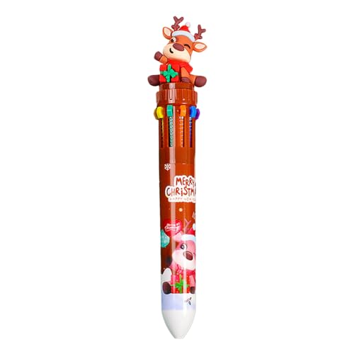 TAKOXIA Kugelschreiber, Weihnachts-Kugelschreiber, Pailletten, mehrfarbig, 10-in-1, einziehbarer Kugelschreiber für Kinderspiel-Belohnung von TAKOXIA